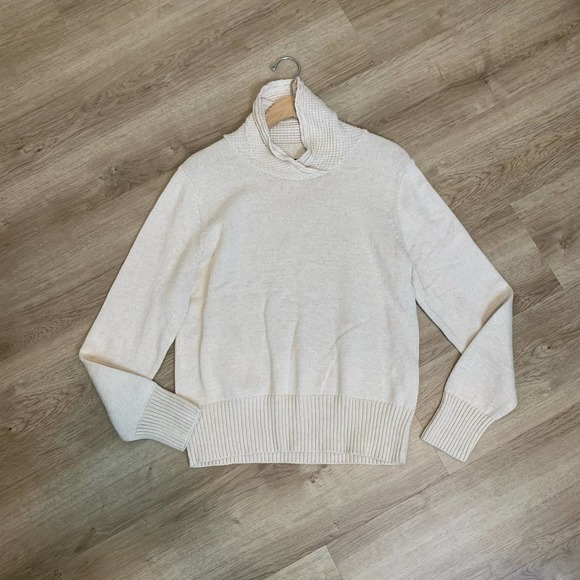 Jeanne Pierre Pullover Long Sleeve Mock Neck Sweater Size Large 100% Cotton - Picture 9 of 15